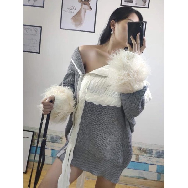 𝐂𝐎́ 𝐒𝐀̆̃𝐍. Áo Len Dáng Váy Kiểu Dáng Độc Lạ Ulzzang