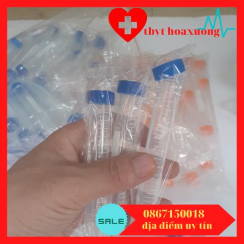 50 Ống Ly Tâm 15ml_ Ống Falcon 15ml Nắp Vặn, Đáy Nhọn Tiệt Trùng Từng Cái