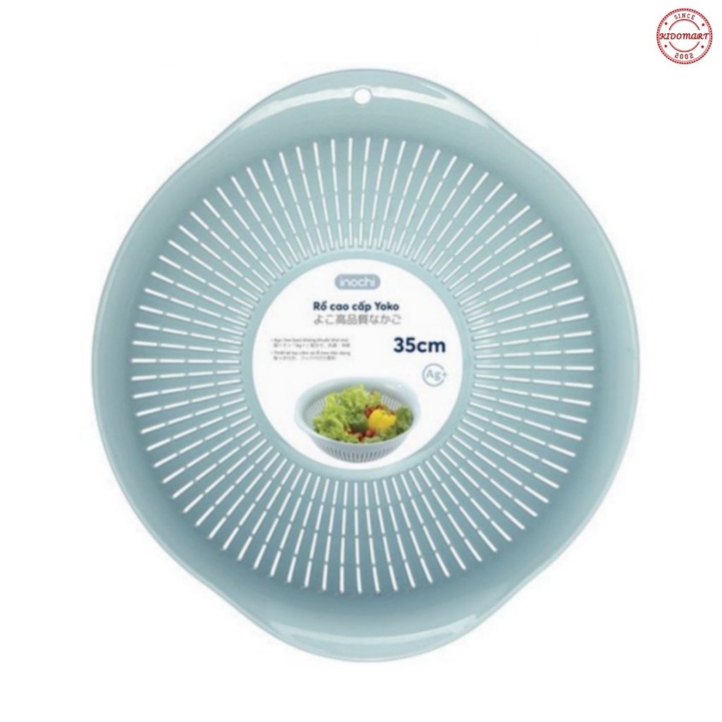 Thau Rổ Nhựa, Bộ Thau Rổ Đa Năng Yoko Inochi 35cm Xanh Bạc Hà , Nhựa PP Nguyên Sinh