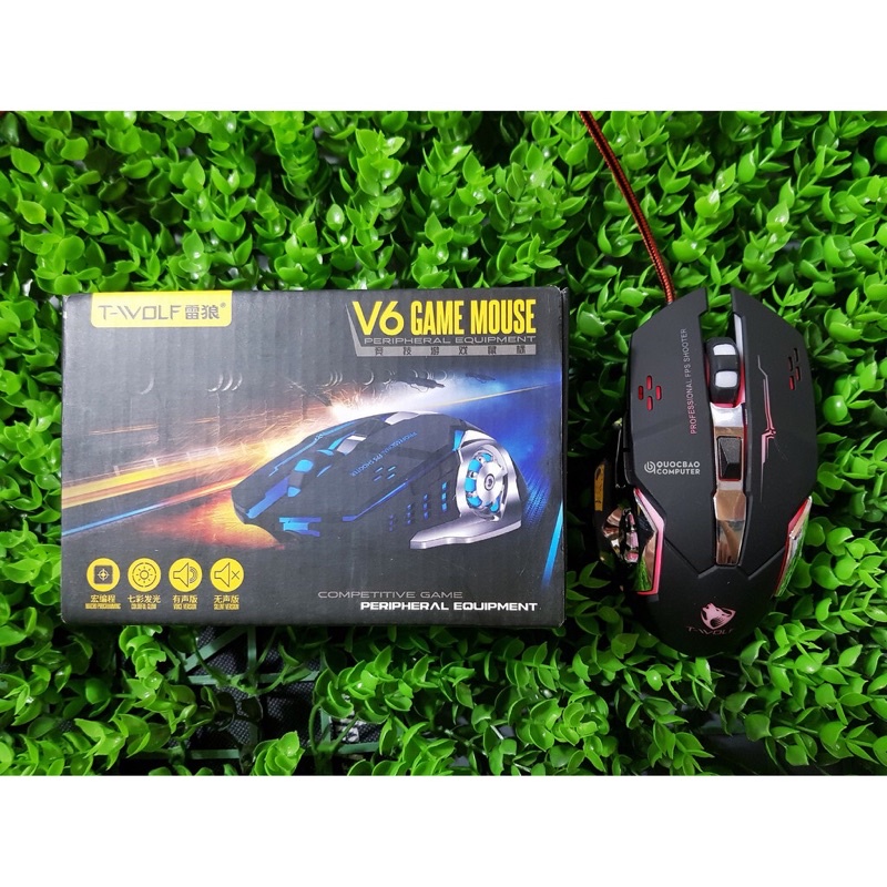 Chuột chơi game MOUSE T-WOLF V6 LED GAME DÂY DÙ