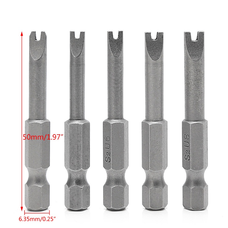 Set 5 Tua Vít Lục Giác 1 / 4 Inch S2 Dài 50mm U4-U8 Chuyên Dụng