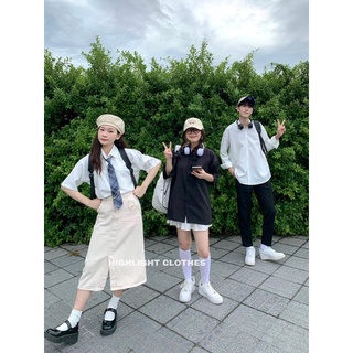 ÁO SƠ MI BASIC FORM RỘNG UNISEX NAM NỮ
