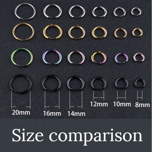 Bông Tai Bằng Thép Titan Hình Tròn Đơn Giản A313