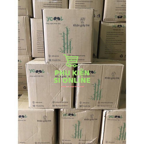 Combo 4 thùng khăn ăn Gấu Trúc YCOOL/ khăn giấy rút cao cấp dai, mềm, mịn , không hóa chất , an toàn sử dụng Store4girls