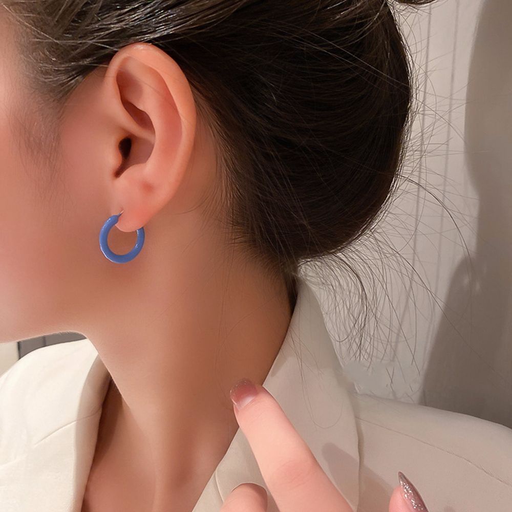 Bộ 3 Đôi Bông Tai Hình Tròn Nhiều Màu Sắc Thời Trang Hàn Quốc Thanh Lịch Cho Nữ