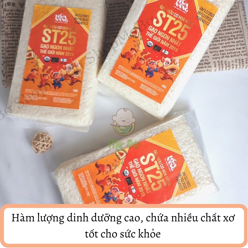 [VIETSUISSE] GẠO HỮU CƠ ĂN DẶM TRẮNG ST25/ LỨT 1kg