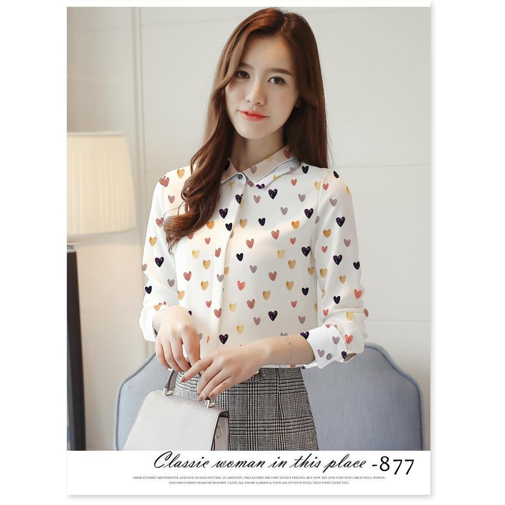 ÁO SƠ MI NỮ PHỐI HỌA TIẾT SANG TRONG TINH TẾ