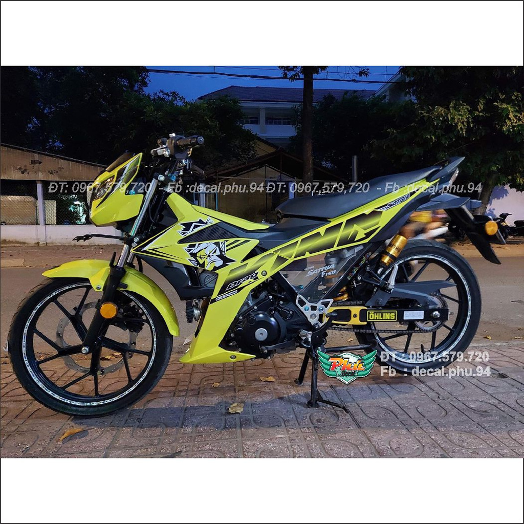 Tem Rời Satria King drag vàng đen (J)