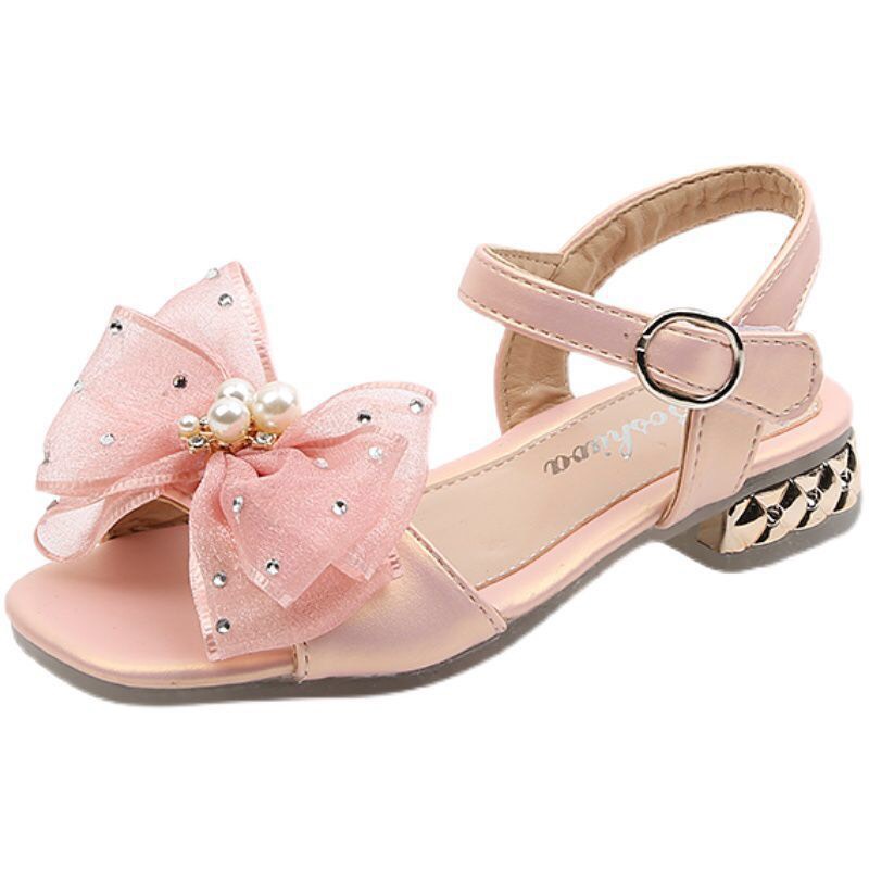 sandal bé gái dép quai hậu cho bé có gót đế dẻo êm chân nơ bánh bèo sang chảnh yy772