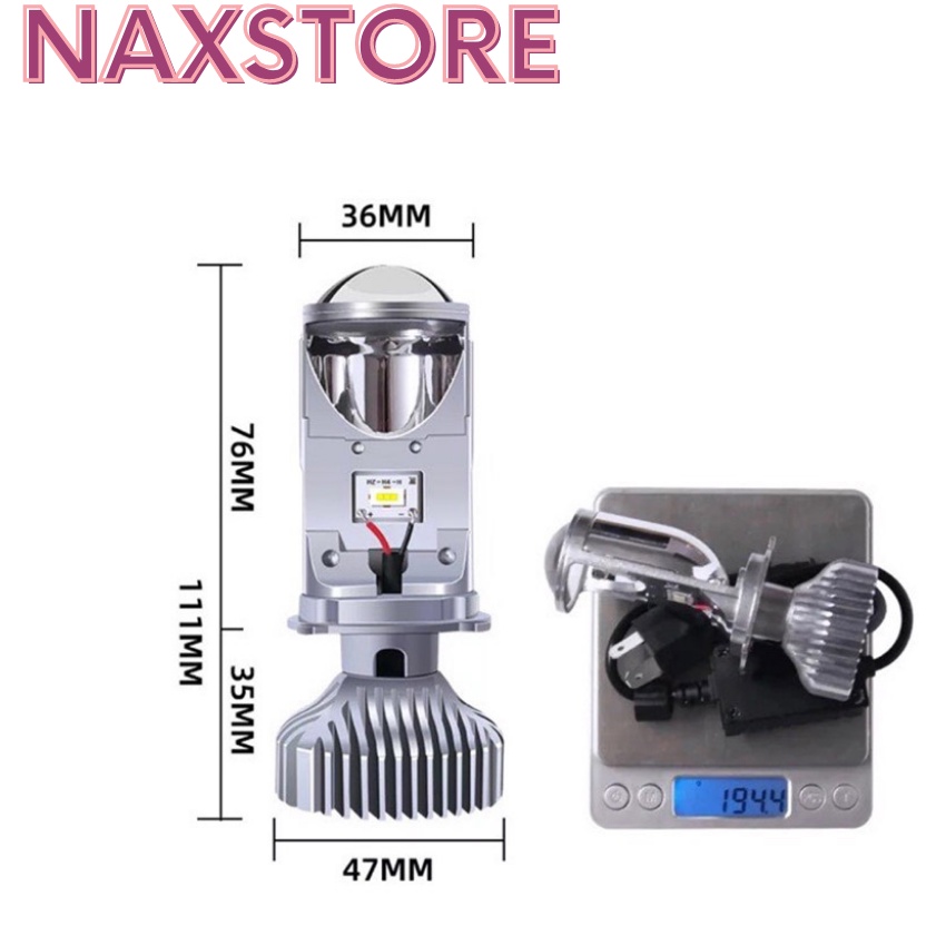 Đèn pha led bi cầu Y6S đèn pha mini cos đổi 3 màu chân H4 gắn được cho xe máy và ô tô -DPL6K3M
