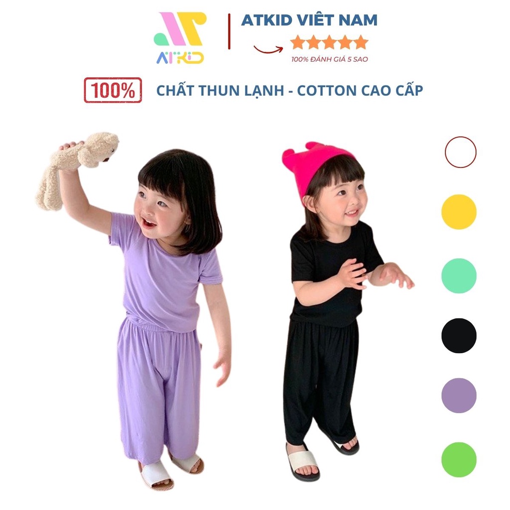 Bộ cộc tay ống rộng Mutil Korea cho bé gái chất liệu thun cao cấp ATKID Việt Nam thiết kế phong cách hàn quốc