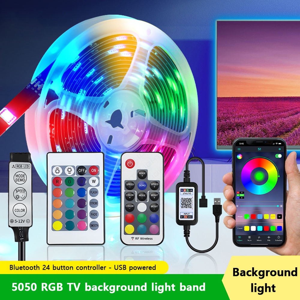 Dây Đèn Led 5050RGB Màu Sắc Thay Đổi Ánh Sáng Tiện Dụng Trang Trí Tiệc