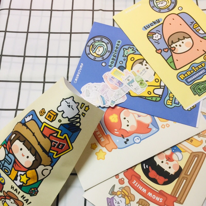 [Sẵn] Túi giấy mini đựng quà Roro Jump khung hình