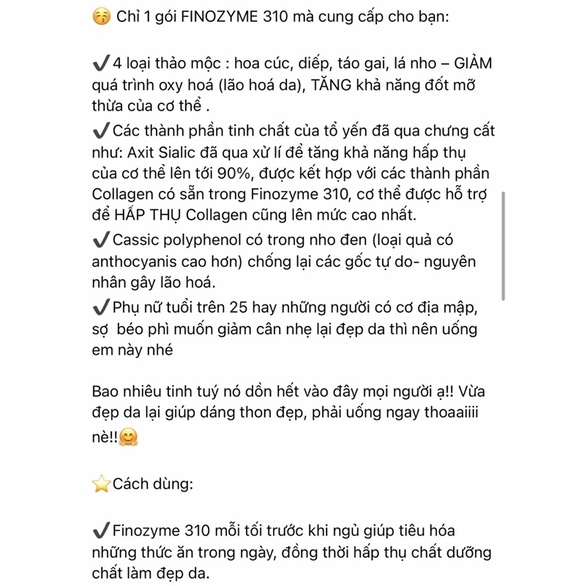 Nước uống trái cây Finozyme 310 Nhật Bản