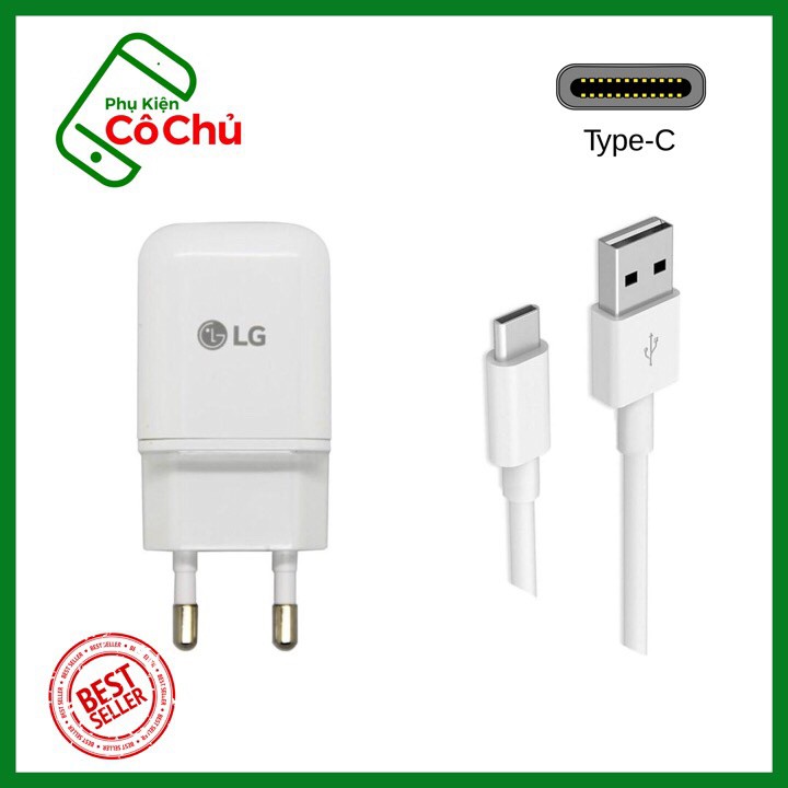 Bộ Củ Sạc và Dây Cáp type C nhanh Fast Charge cho LG V20, V30, V40