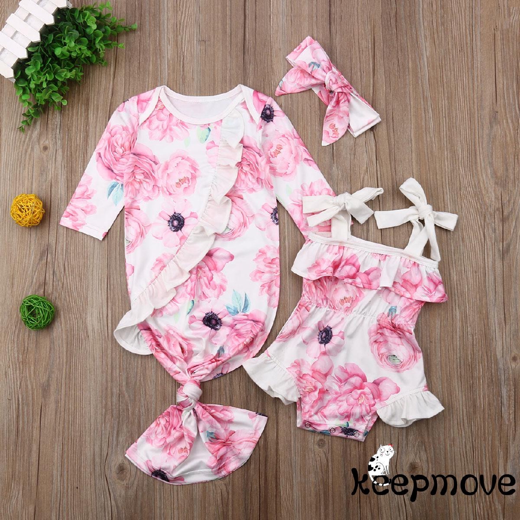 Áo Liền Quần In Hoa Cho Bé