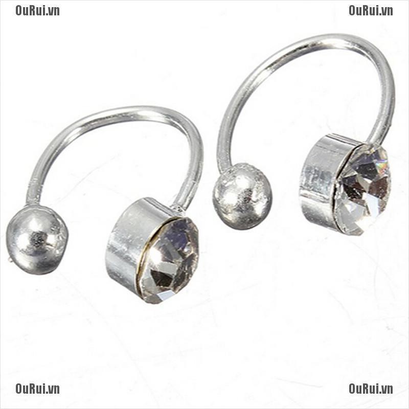 Đôi Bông Tai Chữ U Đính Đá Thời Trang Cho Nữ