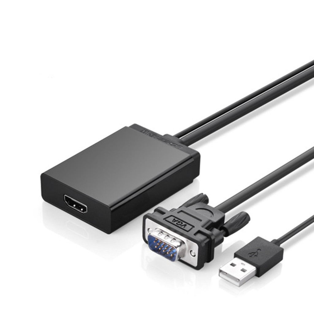 Cáp Chuyển Đổi Vga Sang HDMI Ugreen 40213 Cấp Nguồn Qua Cổng USB- Sản phẩm chính hãng