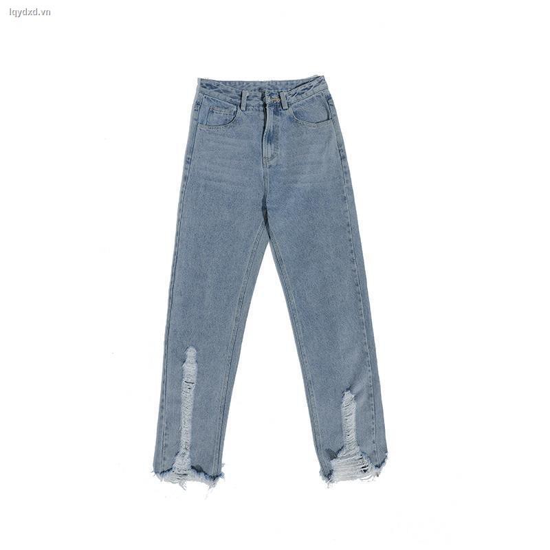 Quần jeans lưng cao ống rộng kiểu dáng thời trang dành cho nữ 2021