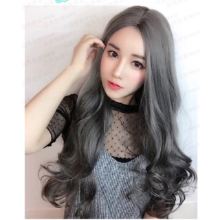 Tóc giả cao cấp nguyên đầu 2 mái xoăn đuôi tặng lược chuyên dụng + lưới chùm đầu