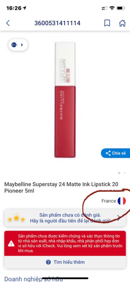 Son Kem Lì Lâu Trôi Maybelline Super Stay Matte In