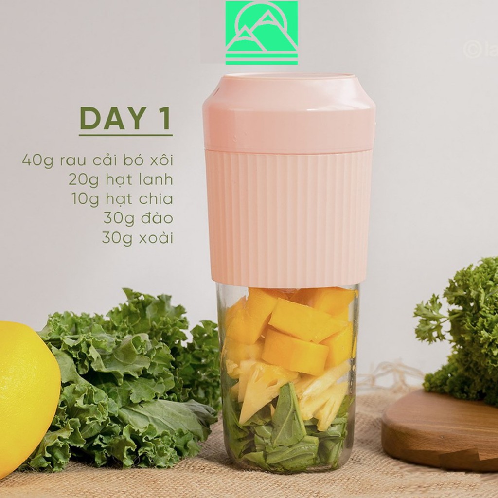 Cốc xay cầm tay mini JUICER CUP 450ml pin 3000mAH chính hãng bảo hành 1 đổi 1