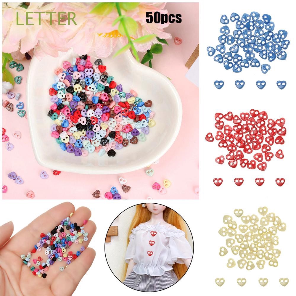 50 Nút Áo Hình Trái Tim 4mm