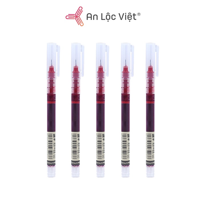 Set 5 Bút Mực Gel Resun RH8301 0.5mm chất lượng cao, viết cực êm, mực ra đều và khô nhanh