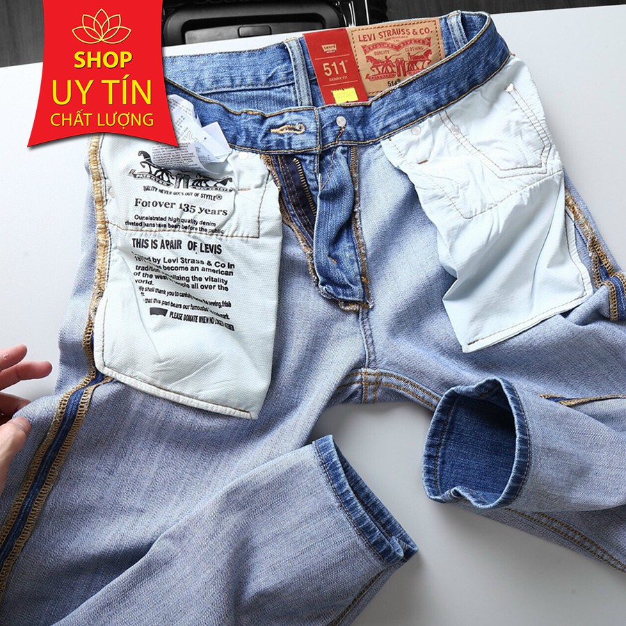 Quần Jean Nam Màu Xanh Trắng Levis 511 Made in Cambodia