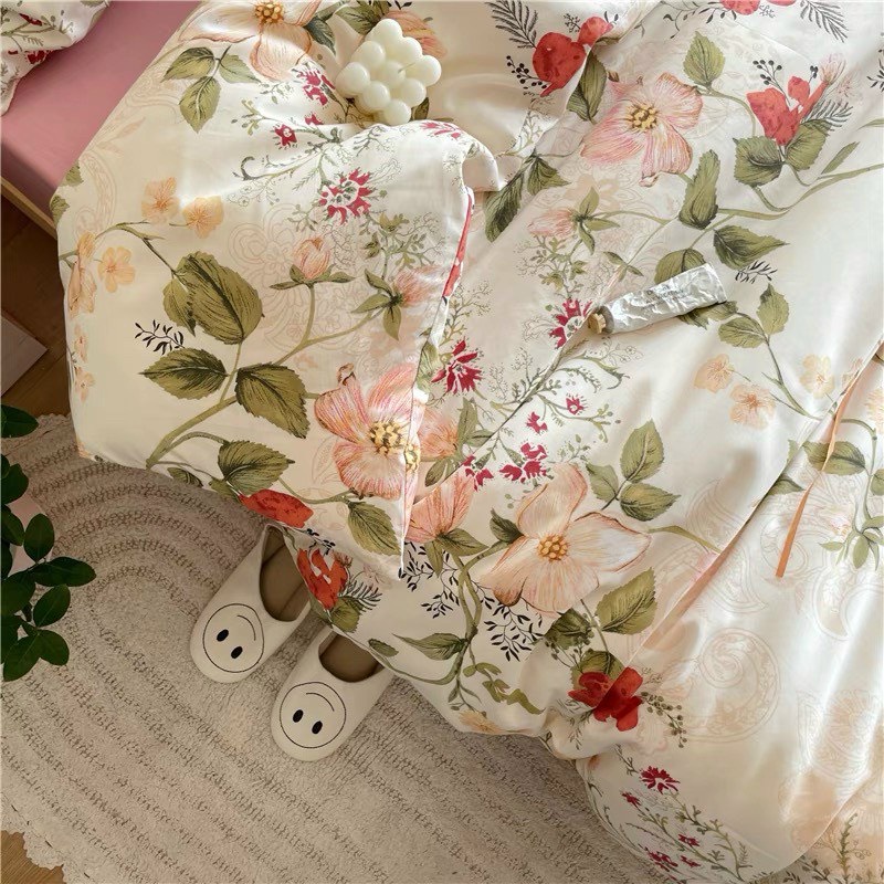 Bộ chăn ga gối cotton organic nhập khẩu hoa hồng đỏ Dreamhomebedding | BigBuy360 - bigbuy360.vn