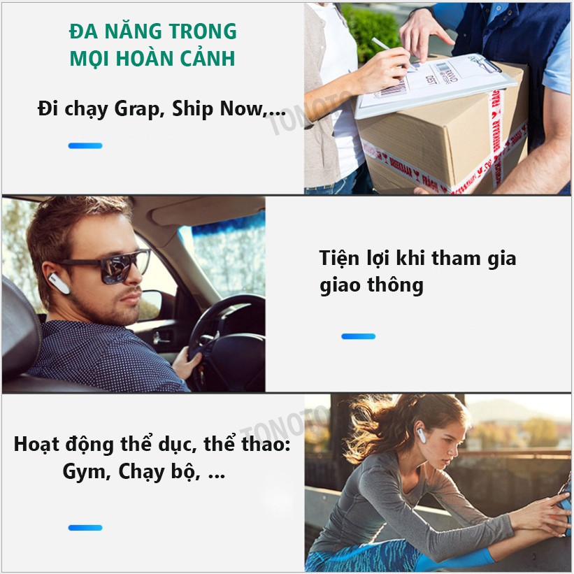 Tai nghe bluetooth, tai nghe không dây T17 phiên bản 2021, Chống nước, Pin 300mAh, Đàm thoại 32h, Nghe nhạc từ 24h