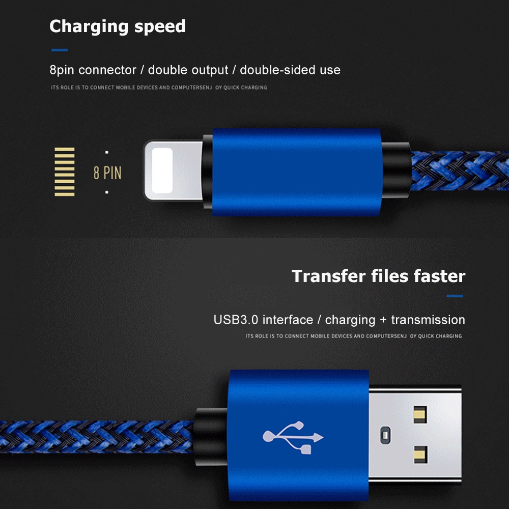 Dây cáp sạc USB dạng dây bện nhiều màu sắc 1M cho Android iPhone Type-C