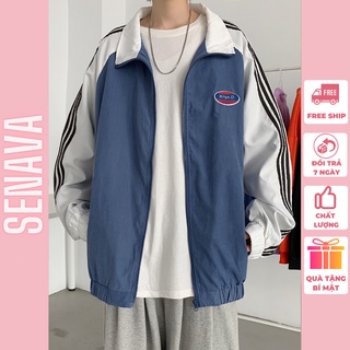 Áo khoác dù nữ nam PENTAQ bomber, Áo khoác gió Jacket 3 sọc form rộng SENAVA AK30