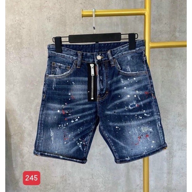 Quần Sọt Jean Nam màu Xanh Đậm ❤️FREESHIP❤️ Quần Short Nam, Đùi Nam vẩy sơn siêu Hot cá tính Tô Tồ Shop - QSJNM245