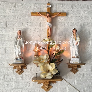 Bàn thờ Thiên Chúa Đơn Giản bộ kệ rời chùm nho nhỏ (Chưa gồm tượng)