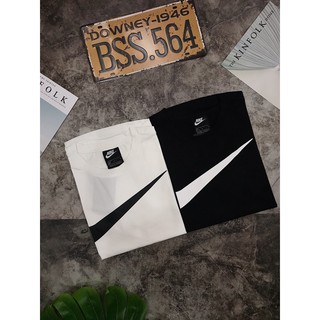 Áo just do it form nữ vạt bầu trắng/đen