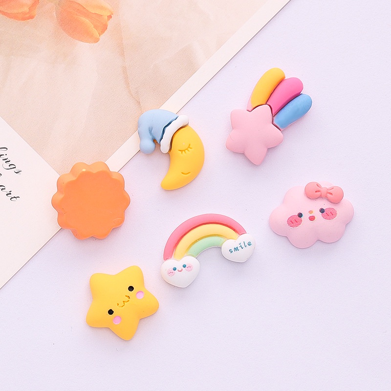 Phụ Kiện Trang Trí Hình Đám Mây/Mặt Trời/Ngôi Sao/Mặt Trăng/Đám Mây Dễ Thương Bằng Nhựa Resin