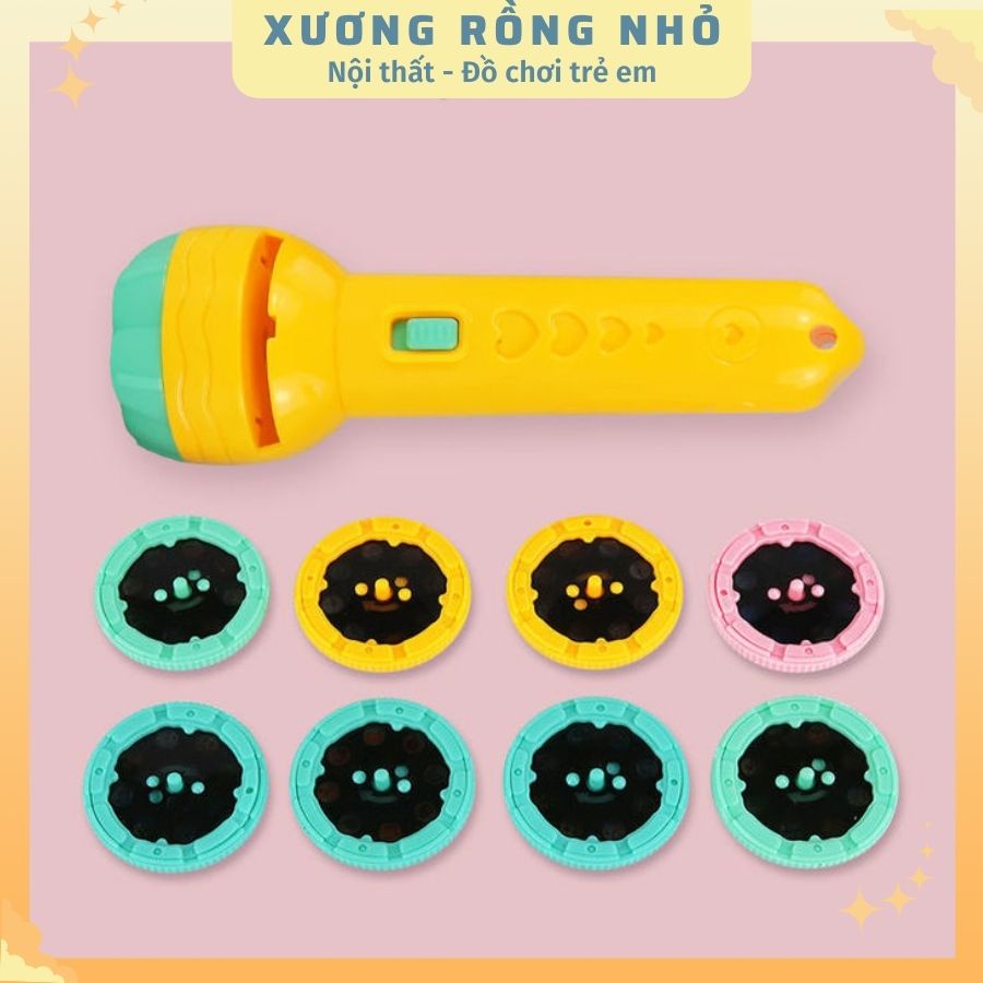 Đèn pin chiếu hình 80 hình động vật nghộ nghĩnh 3d sắc nét cho bé 1 2 3 4 tuổi - Xương Rồng Nhỏ