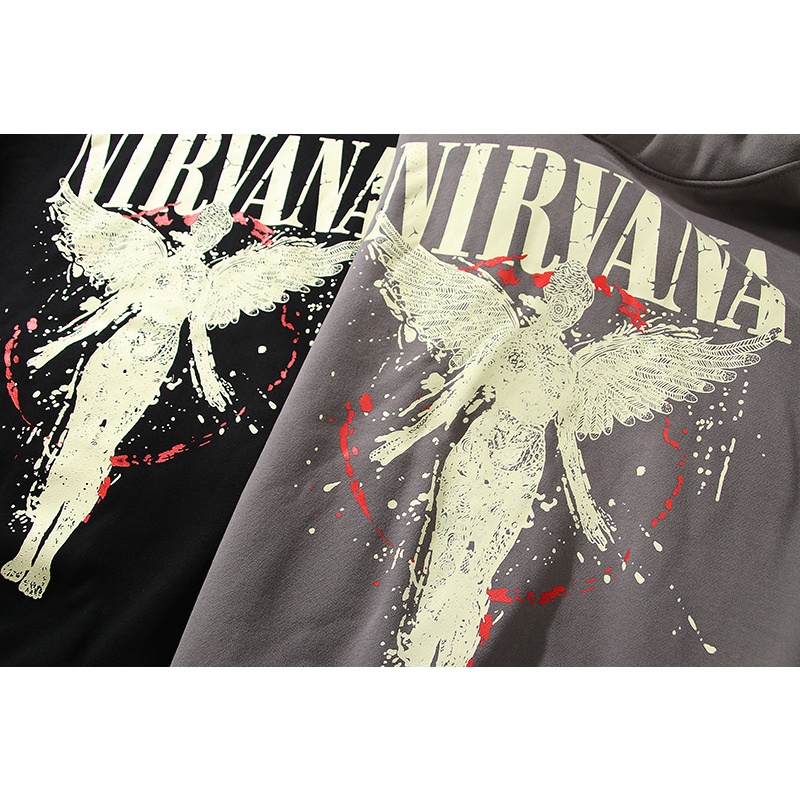 Áo Hoodie In Hình Thiên Thần Nirvana Thời Trang Cho Cặp Đôi