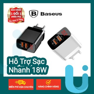 ✢CHÍNH HÃNG✢Cốc Sạc Nhanh 2 Cổng 18W Mặt Gương Baseus CCJMHA