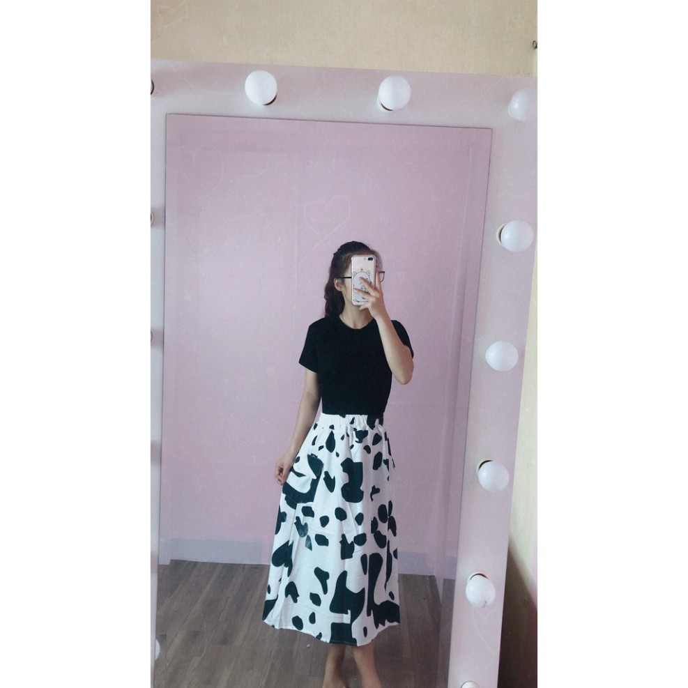 Chân váy nữ dáng dài lưng cao túi hộp hai bên loang bò sữa màu trắng TopOnestore | BigBuy360 - bigbuy360.vn