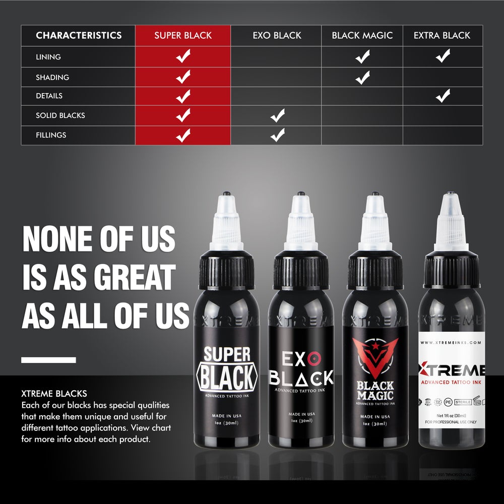 Mực Xăm Xtreme màu đen Super Black