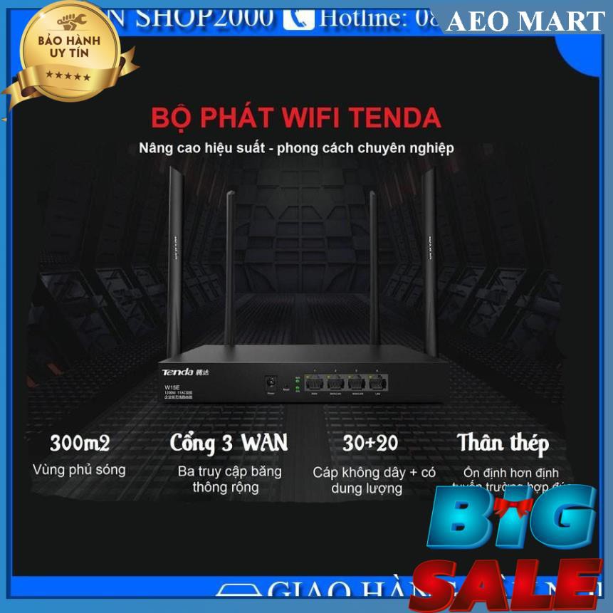 Bộ Phát WIFI Tenda W15e Ac1200mps Mạng Doanh Nghiệp 50 User  - Bảo hành uy tín 1 đổi 1