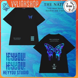 Áo phông nữ VYLINHSHOP  Áo thun HEYYOU HOLOGRAM BUTTERFLY T-SHIRT 2 màu đen trắng