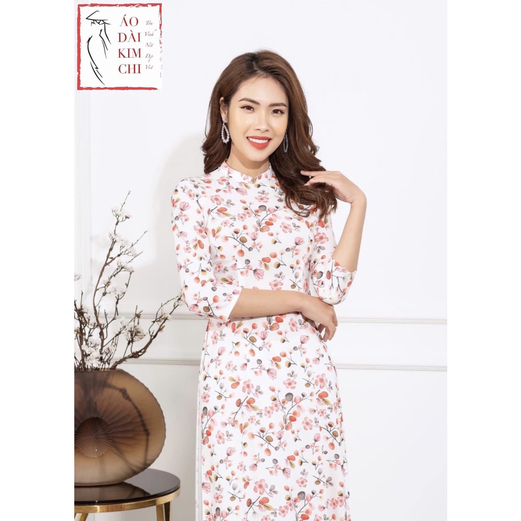 Set Áo Dài Hoa Nhí Hàng  Cao Cấp Siêu Xinh Trẻ Trung Cho Các Nàng