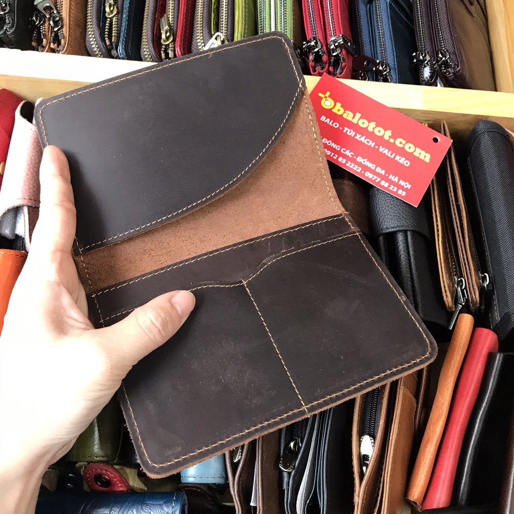 VÍ DA BÒ SÁP ĐỰNG HỘ CHIẾU PASSPORT VD06 DA BÒ SAP NGUYÊN TẤM