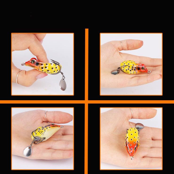 🐋 Mồi nhái giả  mồi câu cá lóc siêu nhậy  5cm 10g có thìa tạo sóng  MOI-5 🐋