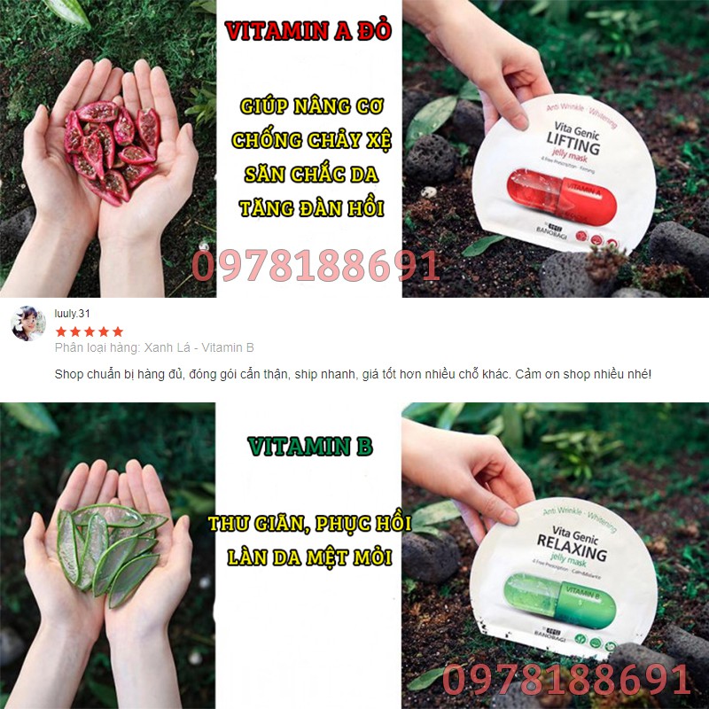 Mặt nạ giấy Banobagi Vita Genic Jelly Mask Vitamin A B C E 30ml Nhập khẩu Hàn Quốc mẫu mới 2020