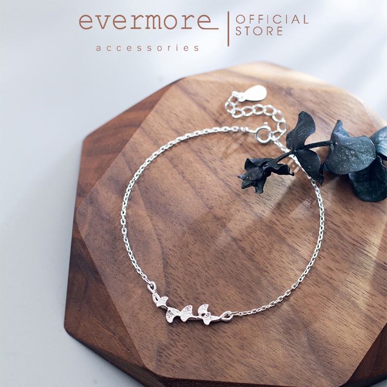 Vòng tay bạc EVERMORE, lắc tay bạc 925 lá ngân hạnh may mắn - thanh lịch, minimalism - L015