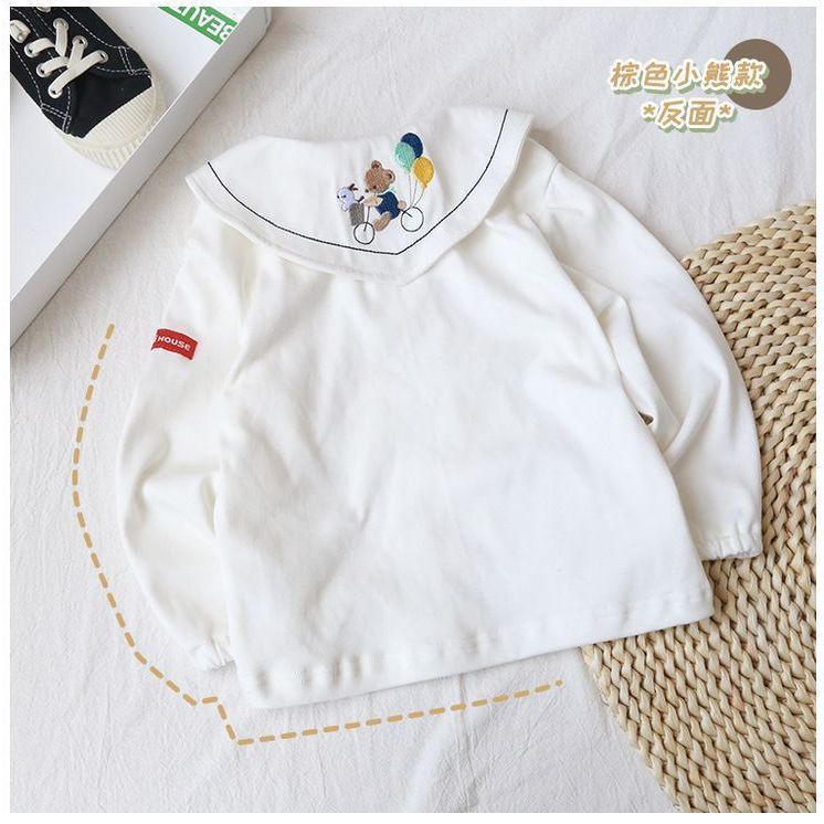 Áo Thun Cotton Tay Dài Thêu Họa Tiết Phong Cách Nhật Hàn Thời Trang Mùa Thu 2022 Dành Cho Bé Trai Gái